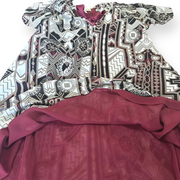 Y2K NICOLE RICHIE Chiffon Midi Boho Dress Red Bow Sundress Cottagecore Hippie - Picture 9 of 11